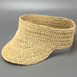 Erin Crocheted Raffia Visor