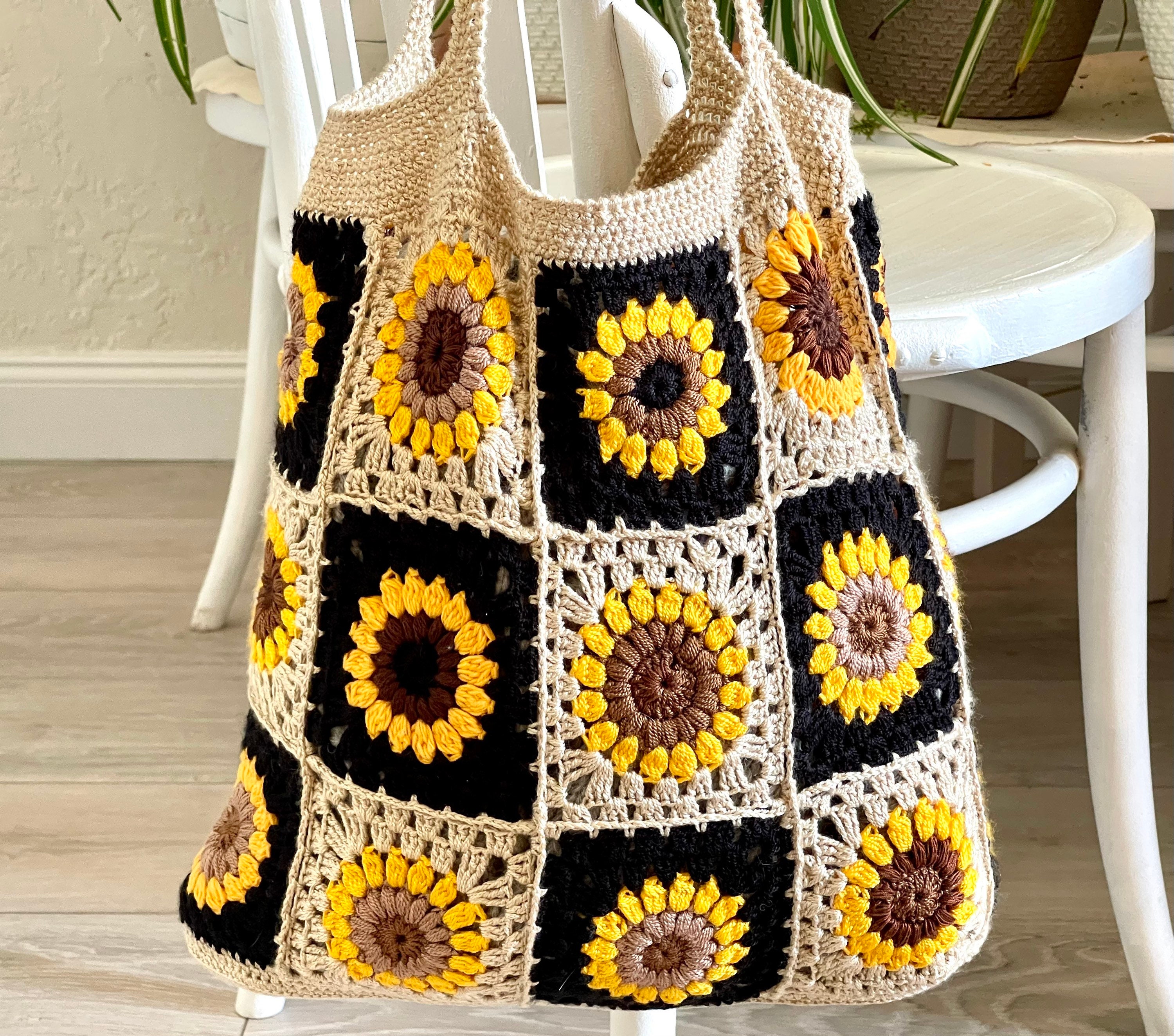 Crochet Sunflower Bag Handmade | eBay