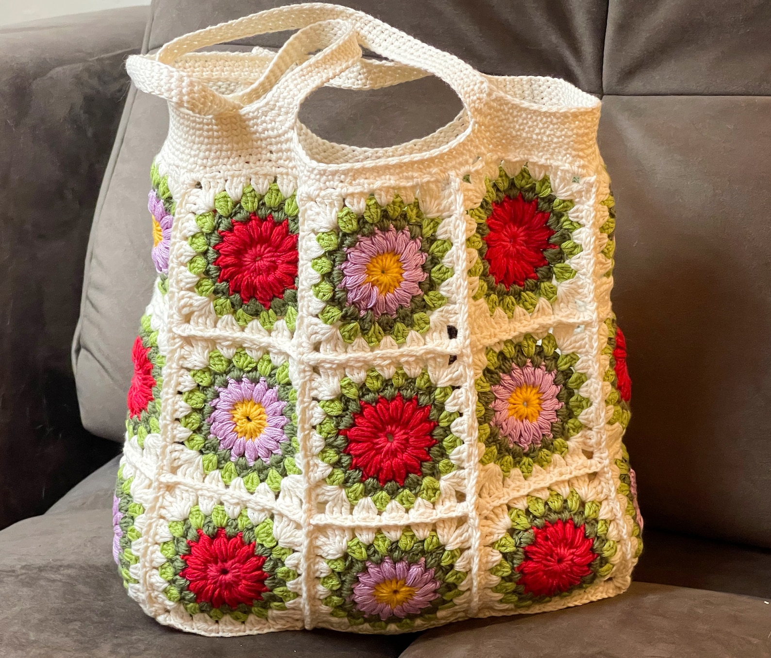 Crochet Bag Pattern Granny Square Pattern Granny Square Tote Etsy