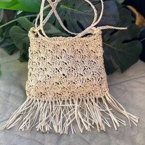 Crochet bag, Crochet Straw bag, Straw Raffia bag, crossbody bag, shoulder bag, moroccan bag wicker bag boho bag image 2