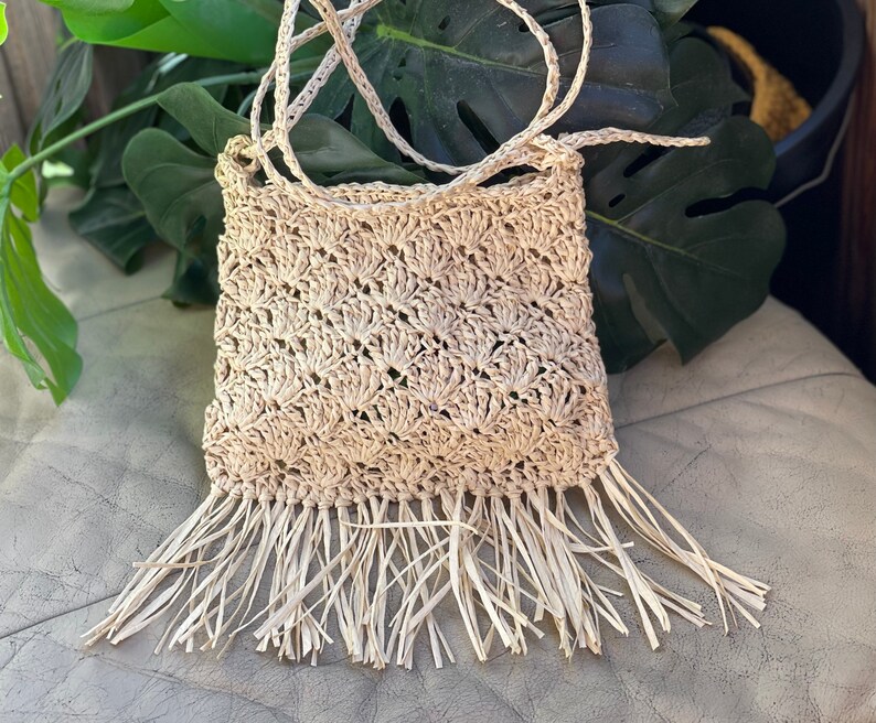 Crochet bag, Crochet Straw bag, Straw Raffia bag, crossbody bag, shoulder bag, moroccan bag wicker bag boho bag image 2