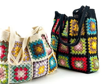 Granny Square Bag, high quality, soft to touch Crocheted Bag, Retro Bag, Hippie Bag, Boho Bag