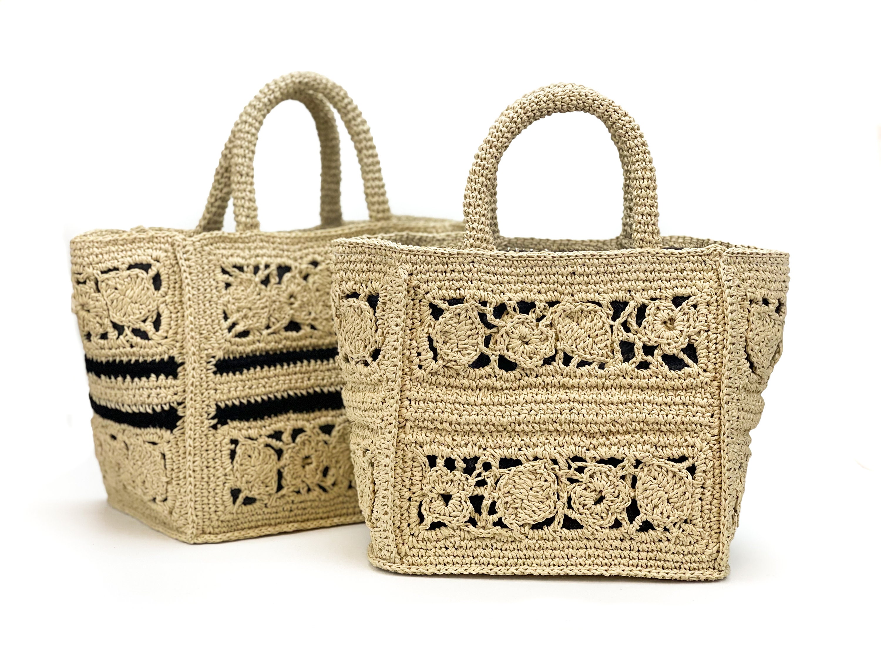 Crochet Straw Bag, Straw Raffia Bag, Beach Bag, Raffia Tote