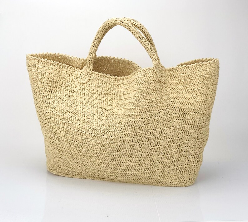 Straw Beach Bag With Tassels Boho Beach Bag Made From Straw Etsy