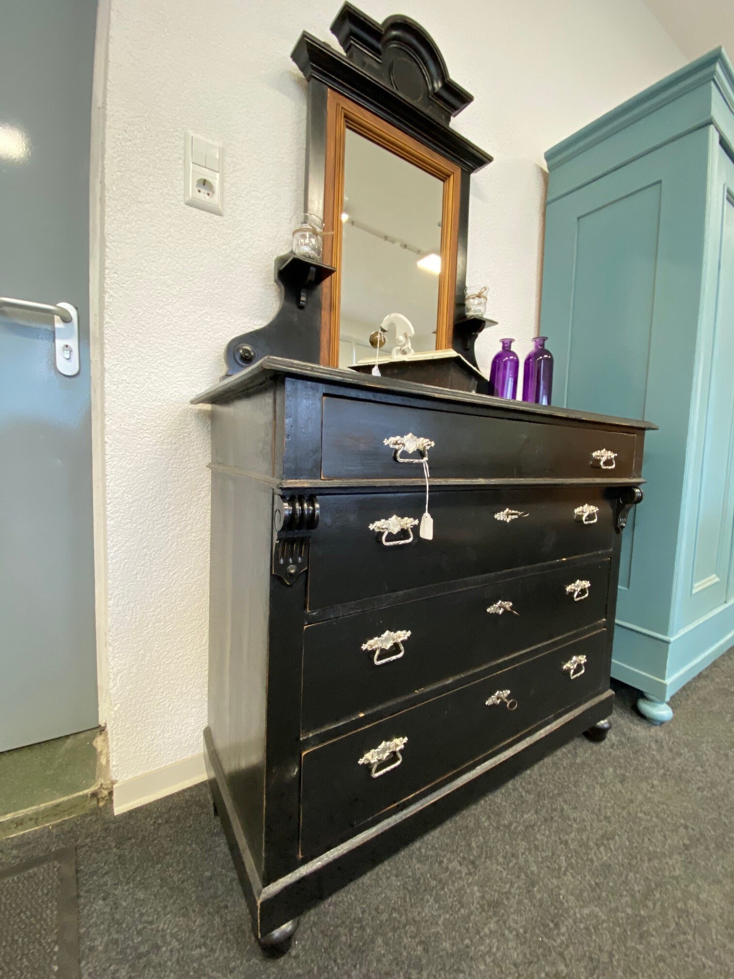 Antike Waschkommode aus der Gründerzeit mit Spiegel | Etsy