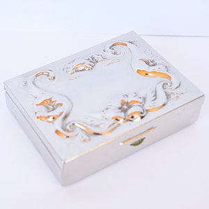 mini caja plateada,mini caja,mini joyero,vendimia caja,pastillero plateado,caja de pendientes,regalo de mujer,caja plateada