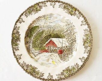 the village green Johnson Bros plate porcelain plate Diameter: 25 cm 10.1 inches English Porcelaine by Johnson Brothers drawn porsela