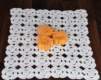 Tapetes rectangulares con textura blanca, mantel de tapete de ganchillo,  camino de mesa de crochet, juego de tapetes de crochet, un elegante regalo  para boda -  España