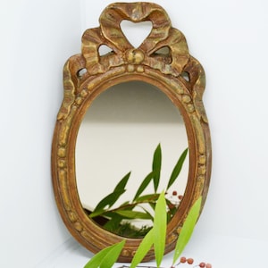 Vintage Oval Mirror, Vintage Oval Gold Mirror, Ornate Gold Wall Mirror, Home Decor