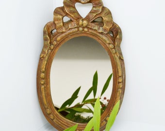 ヴィンテージオーバルゴールドギルトミラー：ハリウッドリージェンシー