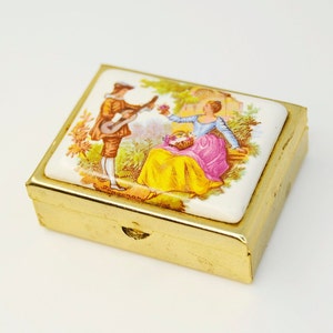 pastillero Limoges vintage,mini caja de pildora Limoges