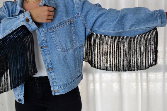 Chaqueta Vaquera De Ante Con Flecos Para Hombre / Abrgo Vaquero Color
