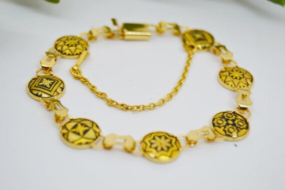 Damascene bracelet, Toledo Damascened Link Bracel… - image 5