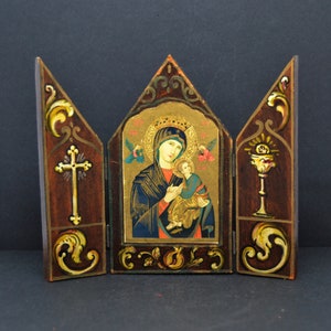 tríptico religioso vintage,decoracion religiosa,decoracion de altar,casa catolica,triptico vintage,triptico religioso,regalo religioso