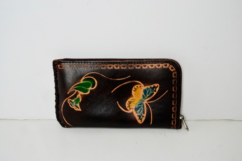 Women/'s butterflies purse butterflies purse women/'s gift Christmas brown purse women/'s purse vintage leather purse