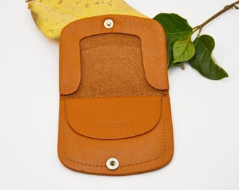 Vintage Brown Leather Small Wallet: Minimalist One Pocket
