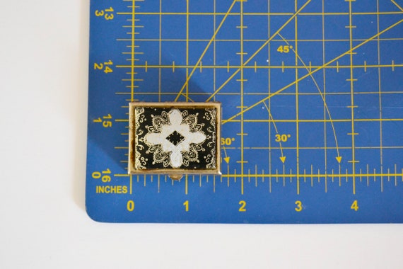 vintage rectangular pillbox decorated with leather - image 8