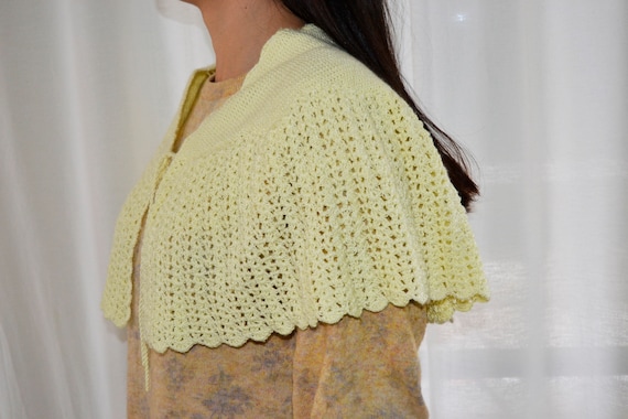 crochet cape, yellow cape, wedding cape, handmade… - image 1