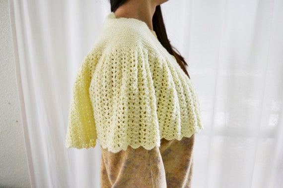 crochet cape, yellow cape, wedding cape, handmade… - image 7