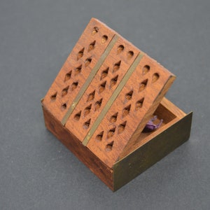 Decorative Wood & Brass Box: Handmade Keepsake Ring Box