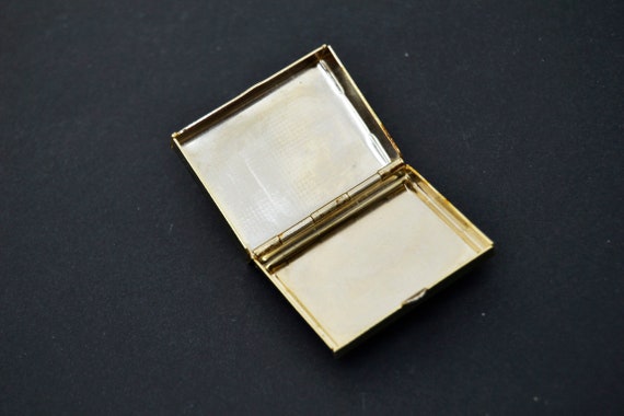 vintage rectangular pillbox decorated with leather - image 5