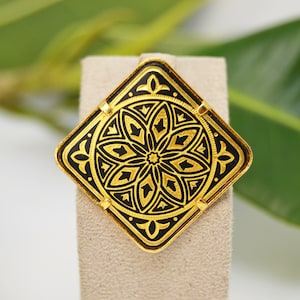 damascene brooch, Spanish Vintage, Damascene brooch, gold and black, Toledo brooch, women&#39;s gift, men&#39;s gift, Damascene