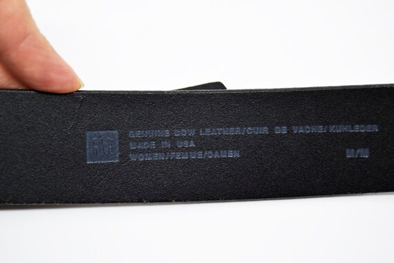 Gap Black Genuine Cow Leather Belt Size M Made in… - image 7