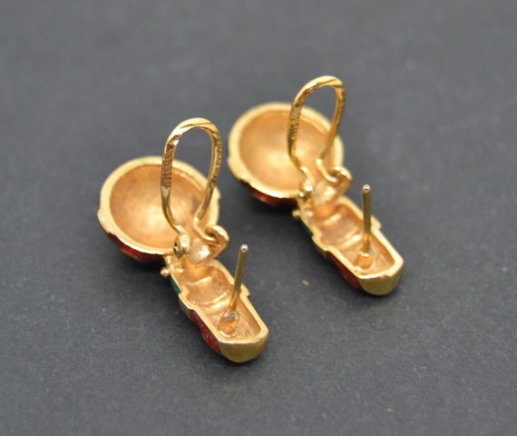 vintage moon heart star earrings, gold tone earri… - image 4