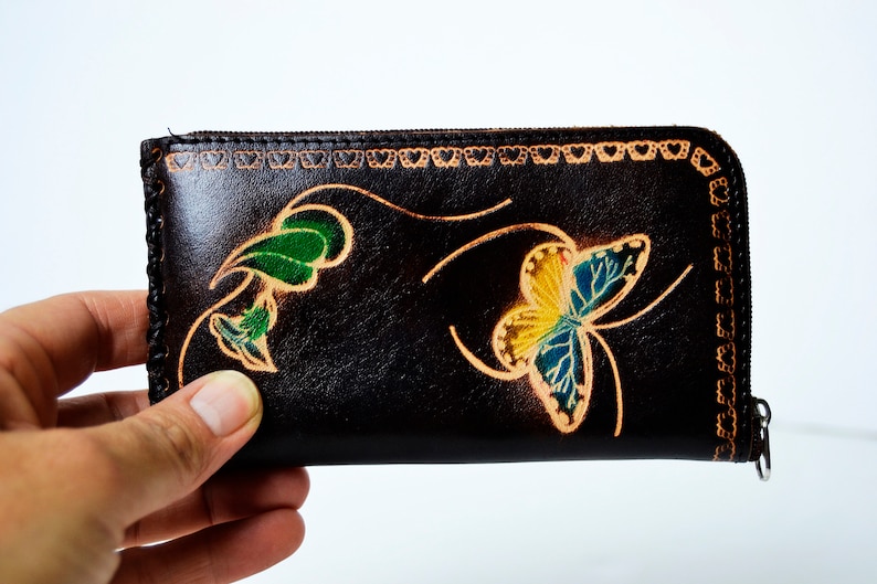 Women/'s butterflies purse butterflies purse women/'s gift Christmas brown purse women/'s purse vintage leather purse