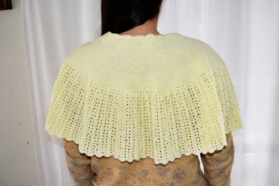 crochet cape, yellow cape, wedding cape, handmade… - image 5