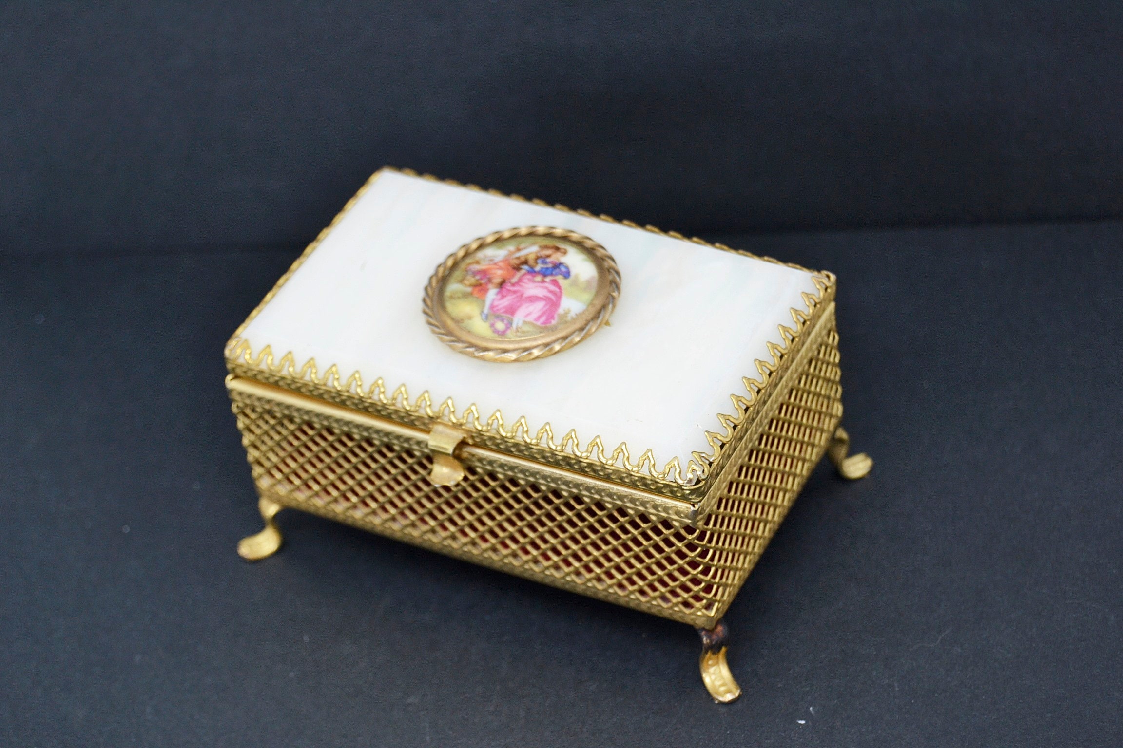 Fragonard Gold Jewelry Box Jewelry Box Cameo Box Gold Etsy