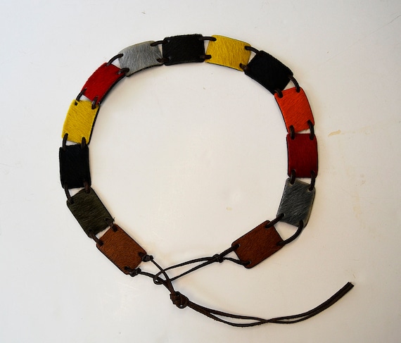 Multicolored leather belt, LEATHER belts, BOWEN B… - image 1