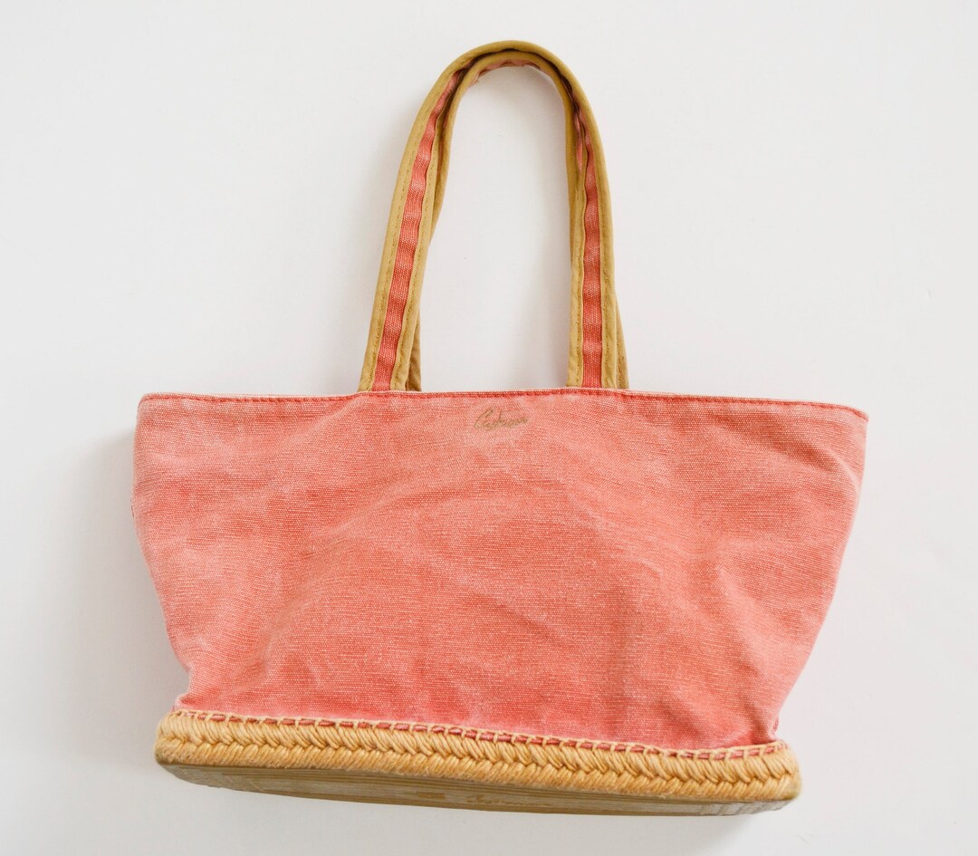 Bag of Sisal, Cotton Bag, Vintage Bag, Pink Bag, Handbag, Spanish Bag, Modern Volso, Cloth Bag