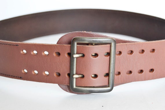 Brown leather belt, women's belt, vintage belt, b… - image 2