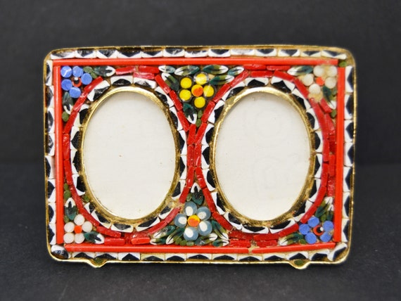 ITALY製 マイクロモザイク フォトフレーム 写真たて オーバルと他3点 ITALY製 マイクロモザイク フォトフレーム 写真たて オーバルと他3点