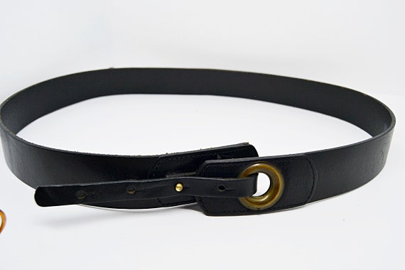 Gap Black Genuine Cow Leather Belt Size M Made in… - image 1