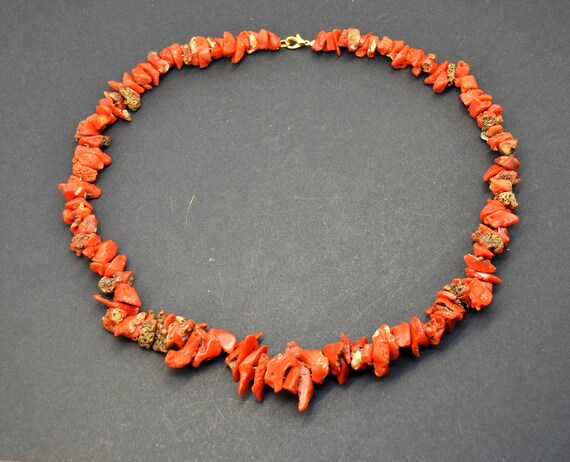 vintage authentic red coral necklace - image 1