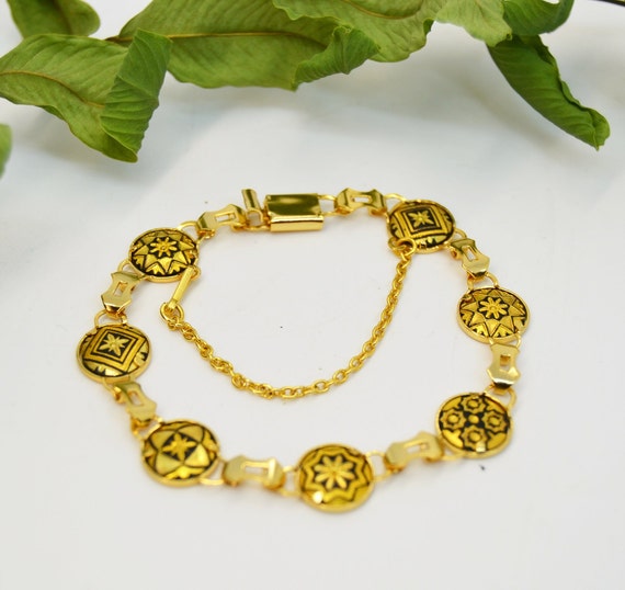 Damascene bracelet, Toledo Damascened Link Bracel… - image 1