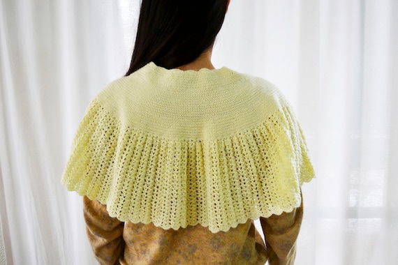crochet cape, yellow cape, wedding cape, handmade… - image 3