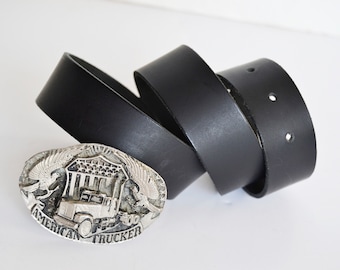 Vintage Classic Black Imitation Leather Belt With Silver  display picture 1