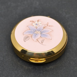 round pill box, vintage pill box, gold pill box, new vintage pill box, collection pill box, women&#39;s gift, collector&#39;s gift, vintage pill box