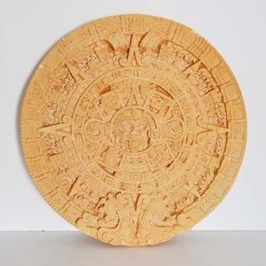 13 1/2" Mayan calendar stone, weight - 3,854 kg