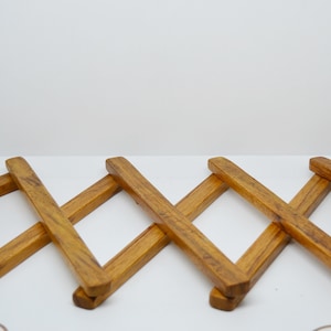 vintage wooden extendable trivet/rustic style trivet