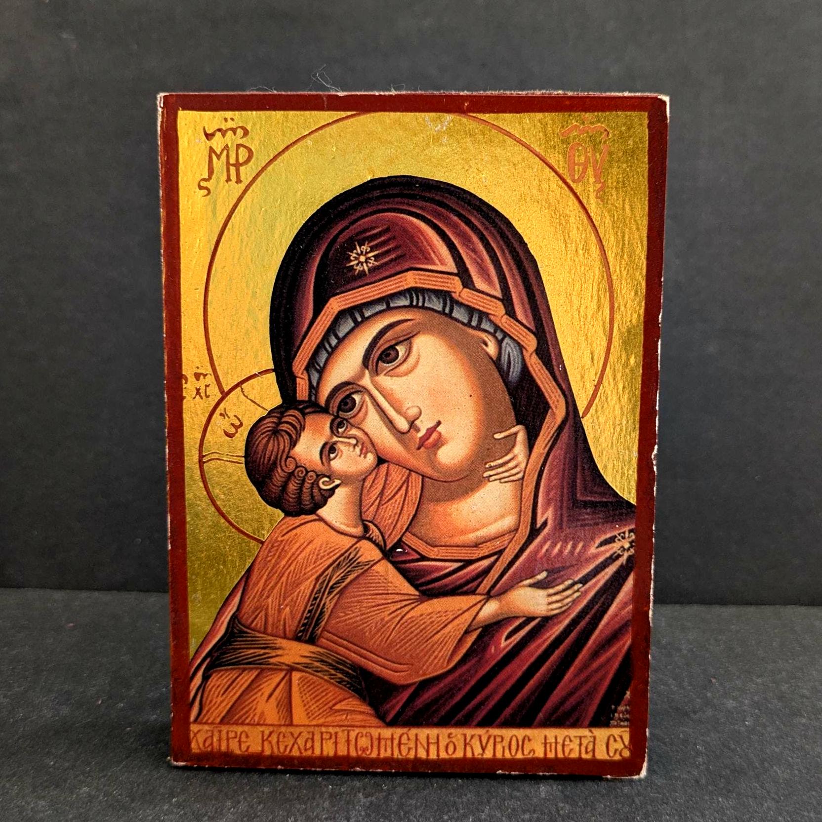 Virgin Mary Byzantine Icon, Wooden Religious Gift - Etsy