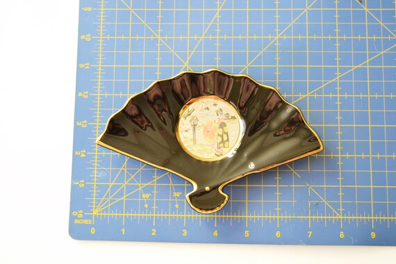 Chokin Art Fan Dish: Japanese Decorative Plate With 24K Gold - Etsy