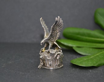Vintage Alpaca Eagle Pillbox: Collector Gift