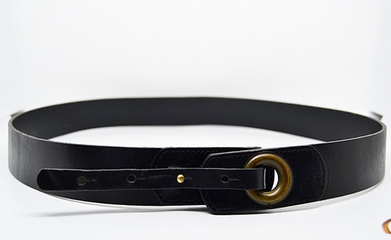 Gap Black Genuine Cow Leather Belt Size M Made in… - image 8