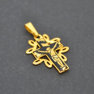 regalo de navidad,nuevo vintage,cruz damasquinado,cruz damasquinado,Colgantes Damasquinado Oro 24 Kilates, Joyeria Damasquinado Toledo