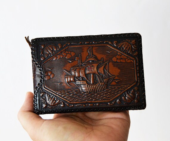 Antique Leather Cigarette Case, Spanish Cigarette