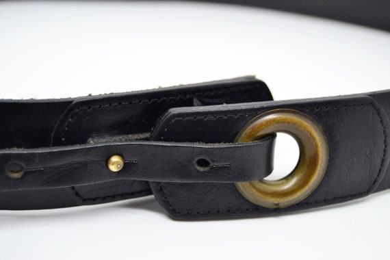 Gap Black Genuine Cow Leather Belt Size M Made in… - image 2